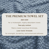 Cotton diamond waffle weave bath towel set - grayson collection