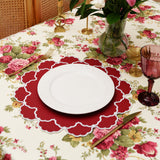 Timeless Red Scalloped Faux Leather Placemat