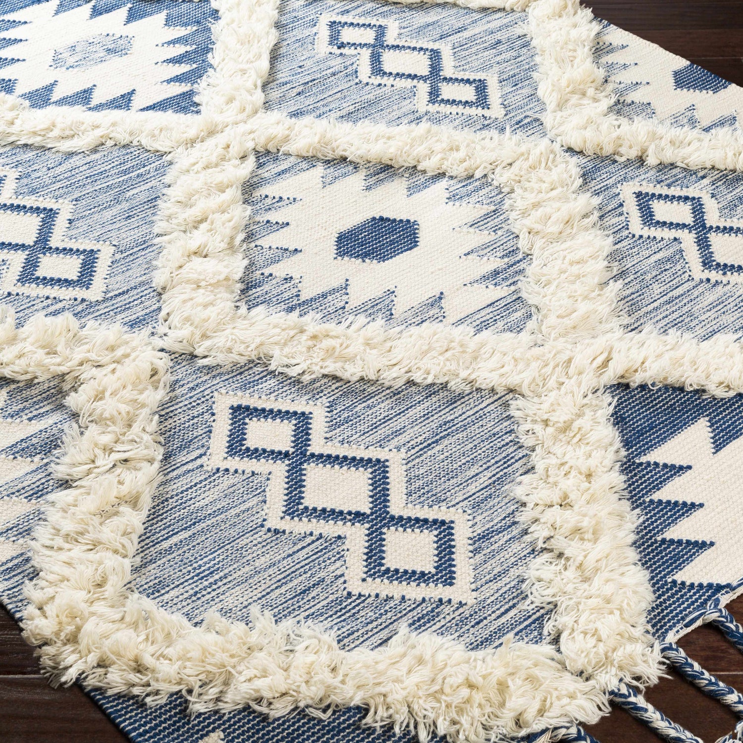 Painesdale Blue/White Wool Carpet - Clearance