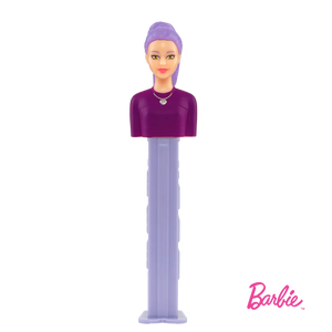 Pez Barbie Dispenser with 3 Candy rolls - Purple Hair Barbie