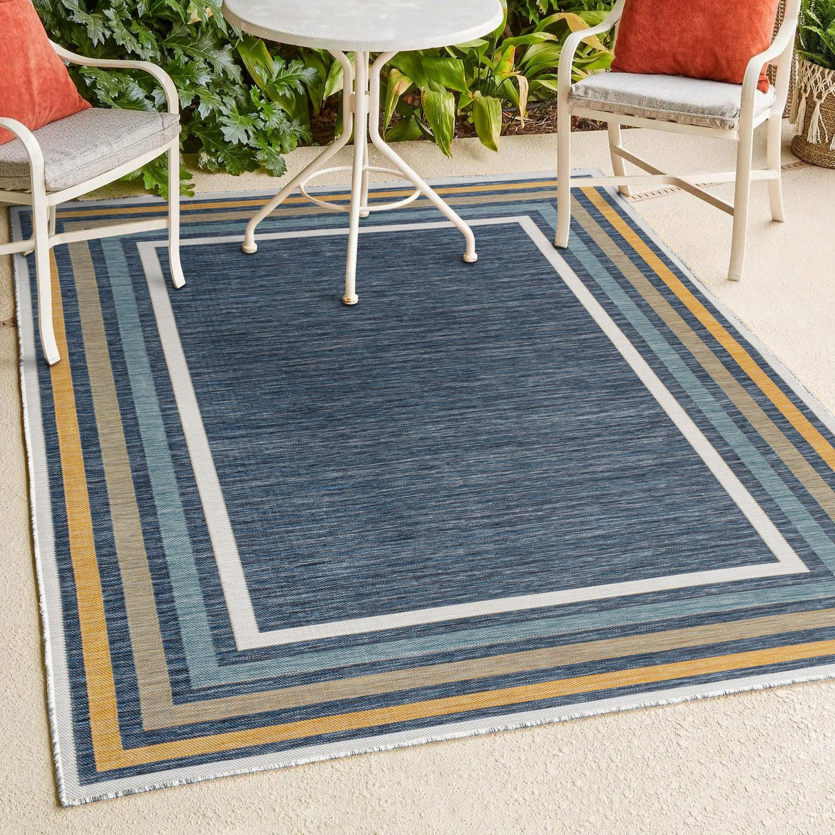 Pollux-Classic-Coastal-Mitred-Stripe-Reversible-Machine-Washable-Indoor/Outdoor-Area-Rug-Area-Rugs