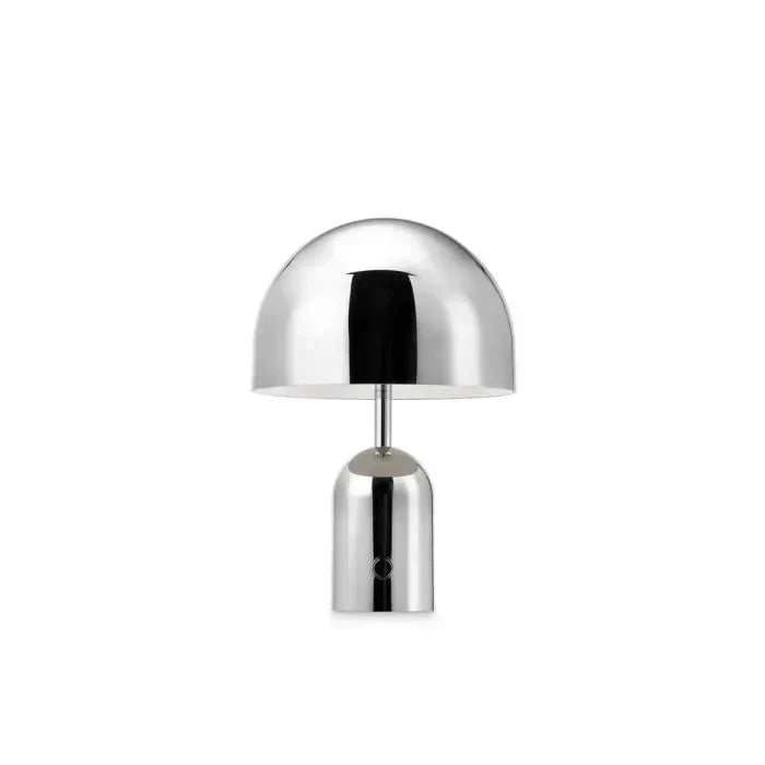 Rechargeable Chrome Table Lamp Dimmable Wireless LED Dome Light