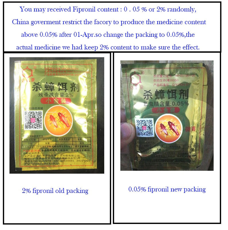 Miezhangqing Cockroach Killing Bait Powder 10pcs – Chinese Roach Bait for Kitchen, Restaurant & Home
