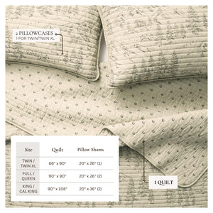 3 Piece Lodge Printed Quilt Set - Moonlight Ridge
