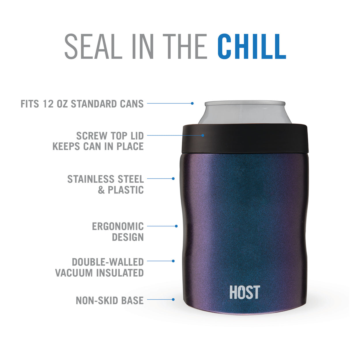 Stay-chill standard can cooler in galaxy black by host®