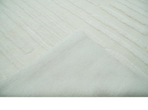 Premium 8x10 carved Texture Ivory hand knotted wool Area rug