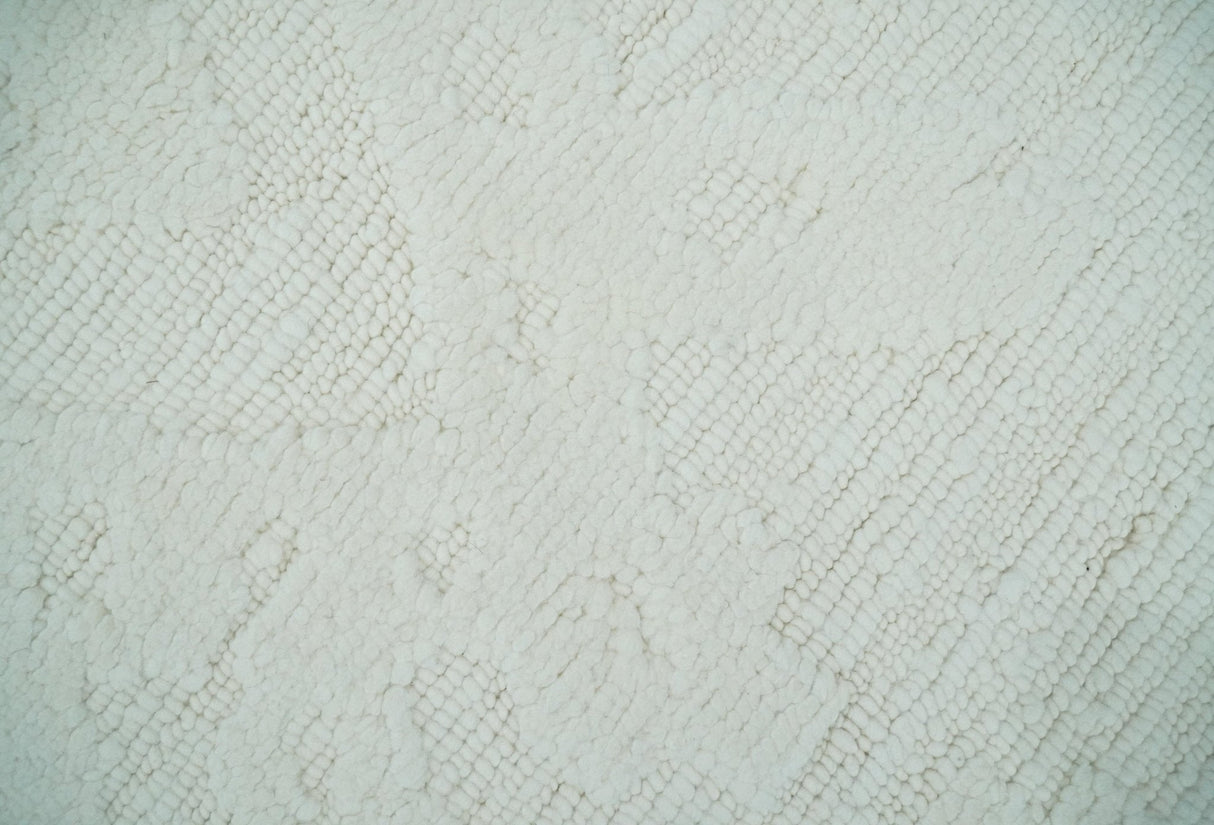 Premium 8x10 carved Texture Ivory Traditional hand knotted wool Area rug