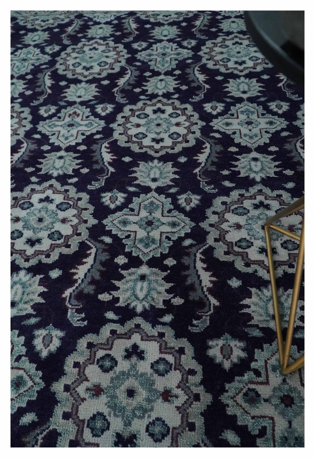 Premium Antique Style Silver, Gray and Black Hand knotted Traditional wool Area Rug