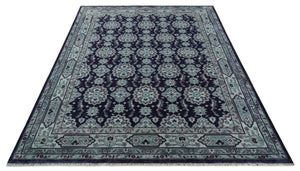 Premium Antique Style Silver, Gray and Black Hand knotted Traditional wool Area Rug