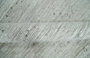 Premium Contemporary loop Pile Ivory Hand woven wool Area Rug