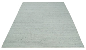Premium Contemporary loop Pile Ivory Hand woven wool Area Rug