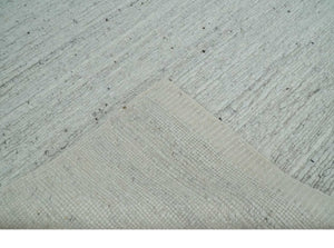 Premium Contemporary loop Pile Ivory Hand woven wool Area Rug