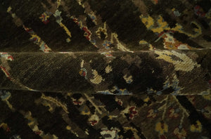 Premium Fine Transitional Brown and Olive Antique hand knotted wool Area Rug