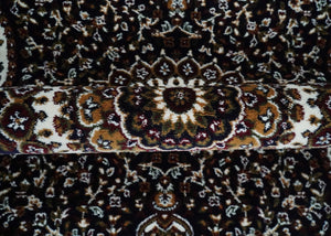 Premium Look 5x7 Black, Ivory and Brown Heriz Medallion Pattern Area Rug
