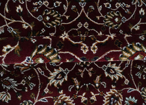 Premium Look 5x7 Woven Maroon and Ivory Traditional Pattern Area Rug