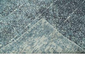 Premium look antique Design Teal, Charcoal and Ivory 5x8 Hand loom wool and Viscose Area Rug