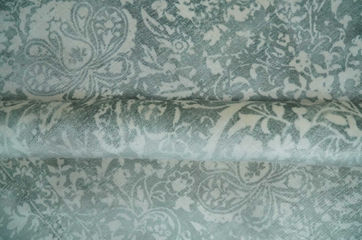 Premium look Floral Ivory and Green 5.6x8 Handloom Viscose Area Rug