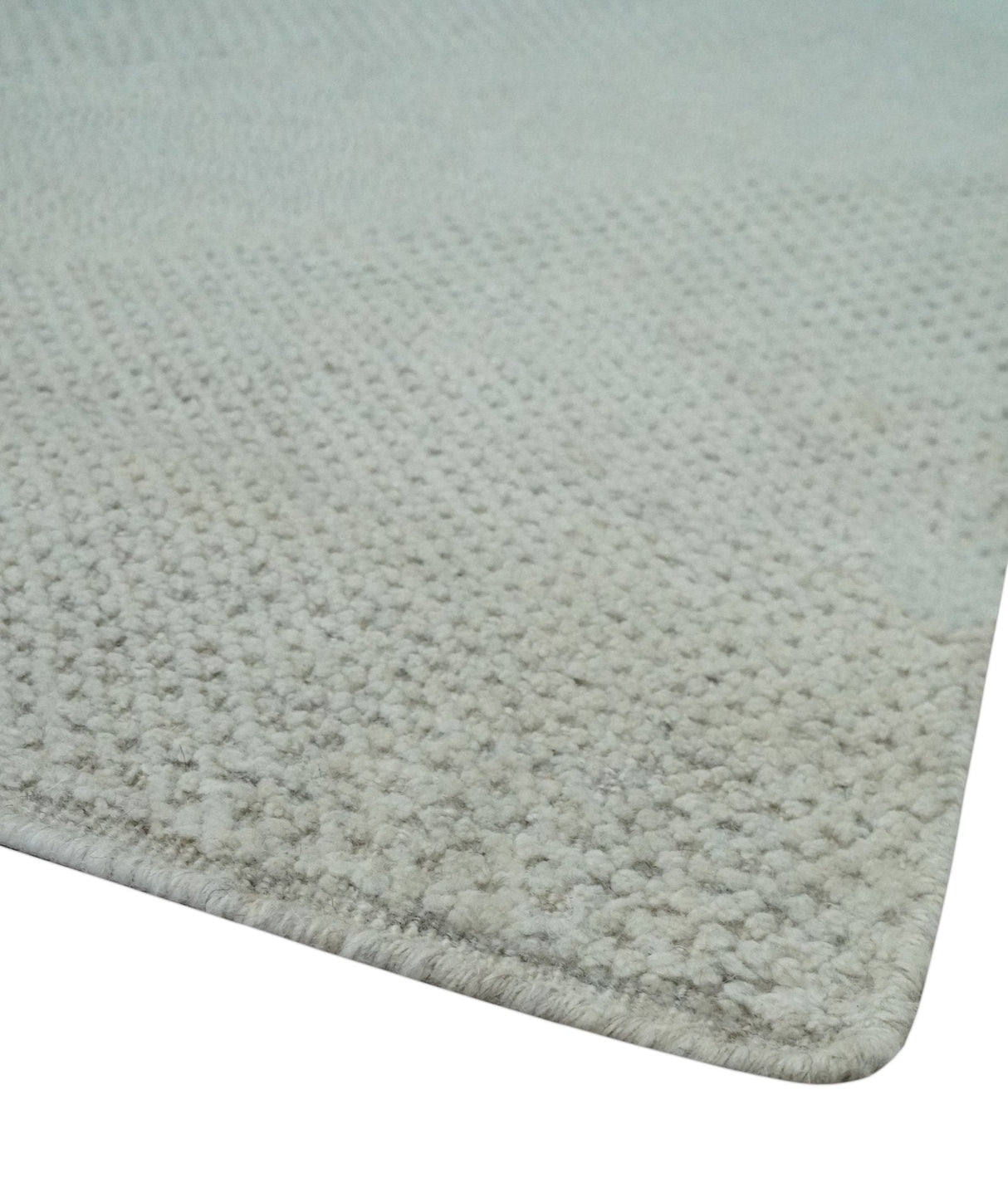 Premium look Solid Ivory Antique carved Design 9x12 Hand knotted wool Area Rug