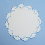 Cressida White Scalloped Blue Fabric Placemat