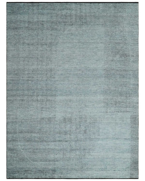 Premium Silver, gray and charcoal Contemporary Design 9x12 Hand knotted wool Area Rug