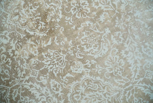 Premium Style Floral Traditional Ikat Large Design Camel and Ivory 5.6x7.9 Hand loom Viscose Area Rug