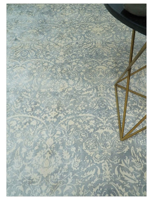 Premium Style Traditional Large Design Gray, Silver and Beige 5.6x7.9 Viscose Area Rug