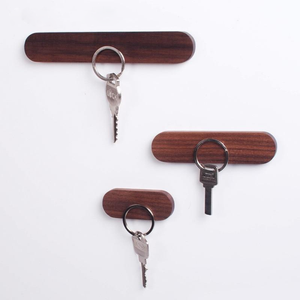 Wooden Magnetic Key Holder Wall Mount Adhesive Key Rack Organizer