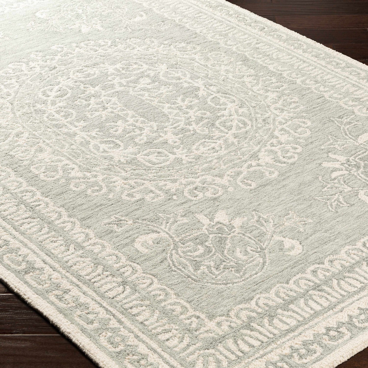 Parson Ivory/Sage Wool Area Rug