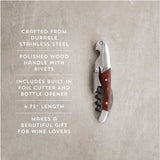 Wooden double hinged corkscrew by twine®