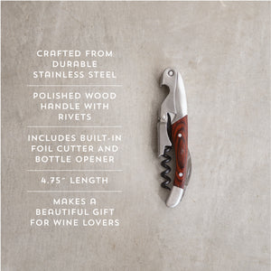 Wooden double hinged corkscrew by twine®