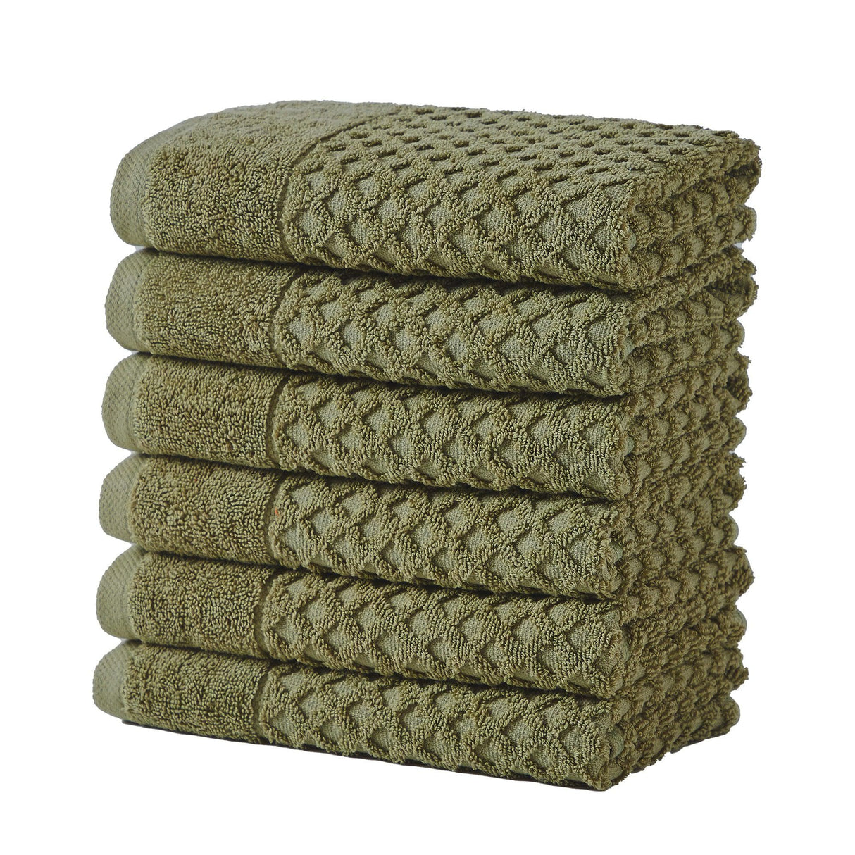 Cotton diamond waffle weave bath towel set - grayson collection