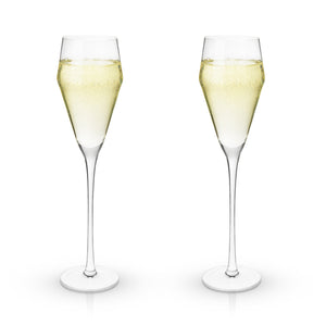 Raye Angled Crystal Prosecco Glasses Set of 2