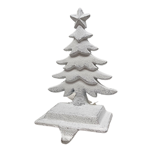 Iron Rustic Tree Stocking Holder - White