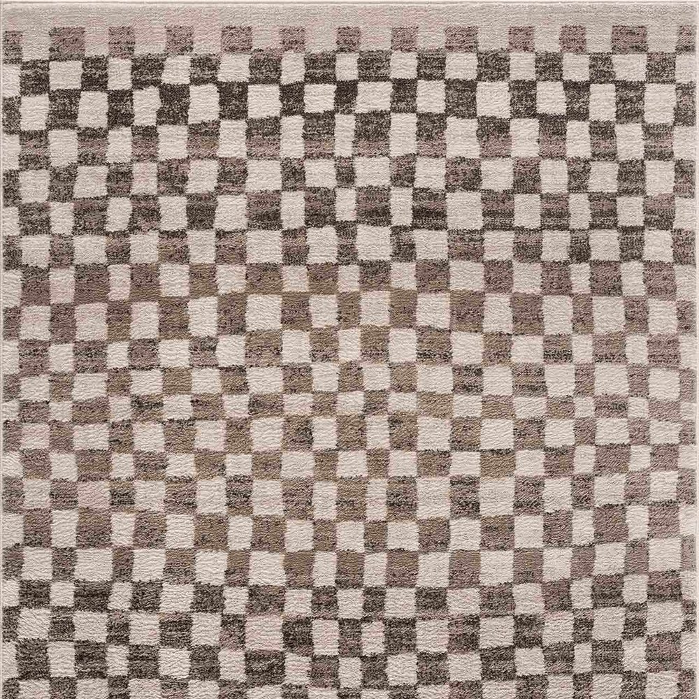 Benjy Cream & Charcoal Checkered Area Rug