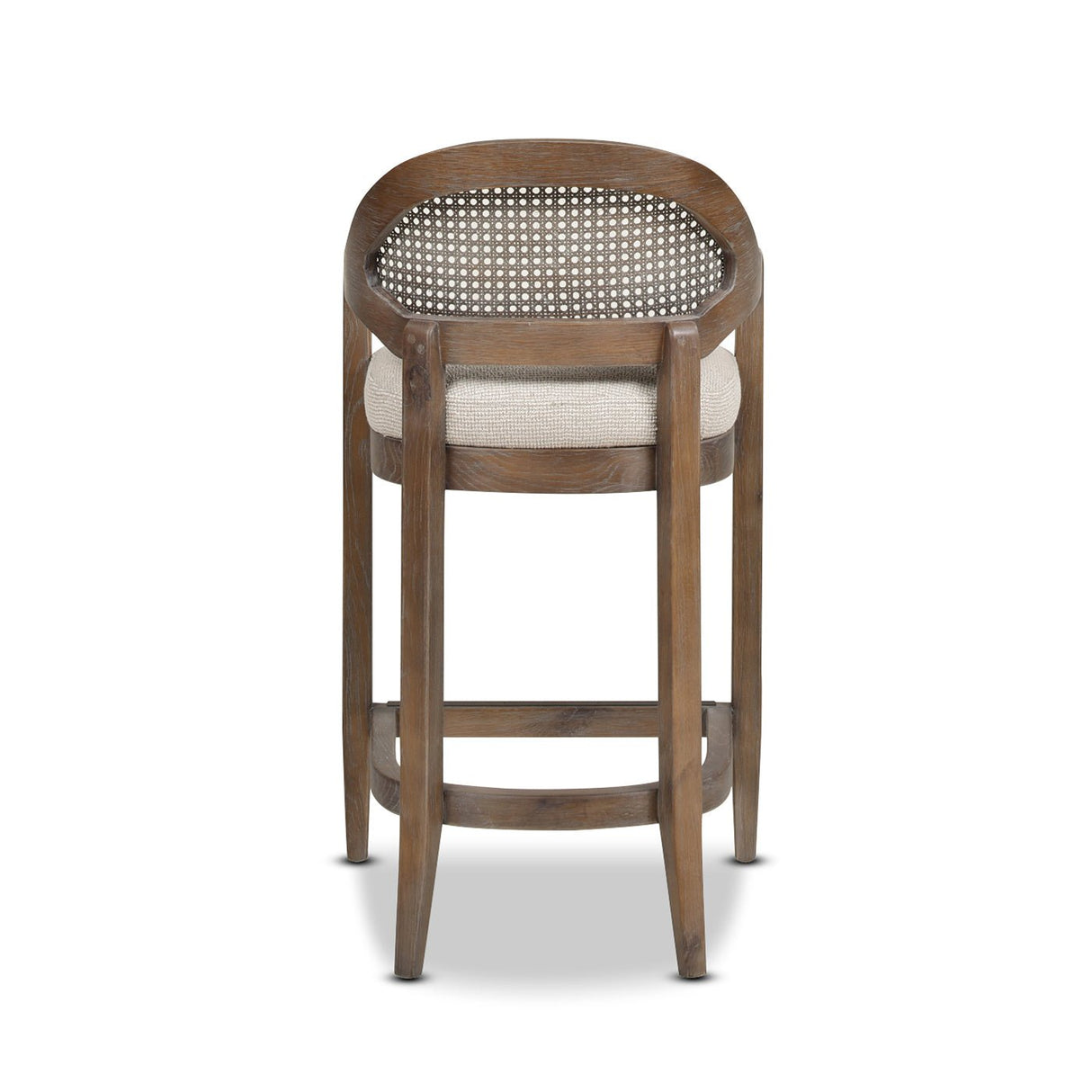 Pyrla 26" Upholstered Counter Stool with Curved Cane Back and Wood Legs - Counter Stools