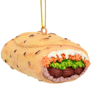 Burrito Wrapped in Tin Foil Food Christmas Ornament