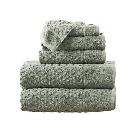 Cotton diamond waffle weave bath towel set - grayson collection