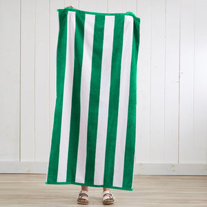 Cotton Velour Cabana Stripe Beach Towel - Novia Collection