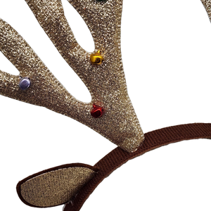 Gold Shimmer Antler Headband Bopper