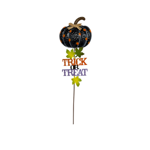 Trick Or Treat Black  Pumpkin Garden Stake