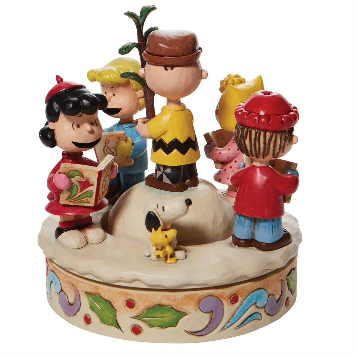 Charlie Brown and Friends around Christmas Tree