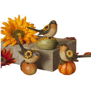 Autumn Bird Figurines -