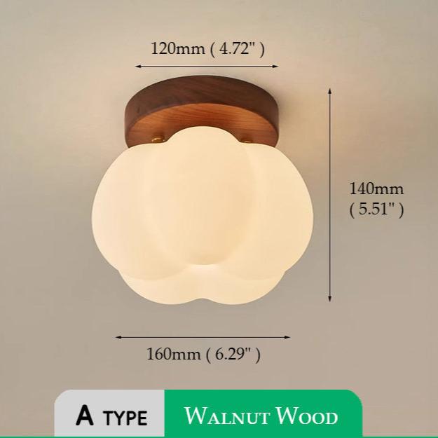 Pumpkin Flush Mount Ceiling Light Modern Round LED Ceiling Lamp
