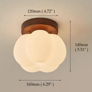 Pumpkin Flush Mount Ceiling Light Modern Round LED Ceiling Lamp