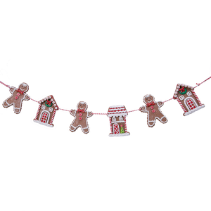 Holiday Gingerbread Figurine Garland