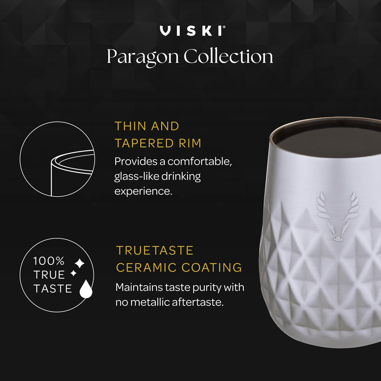 Paragon stainless steel wine tumbler in gold viski®