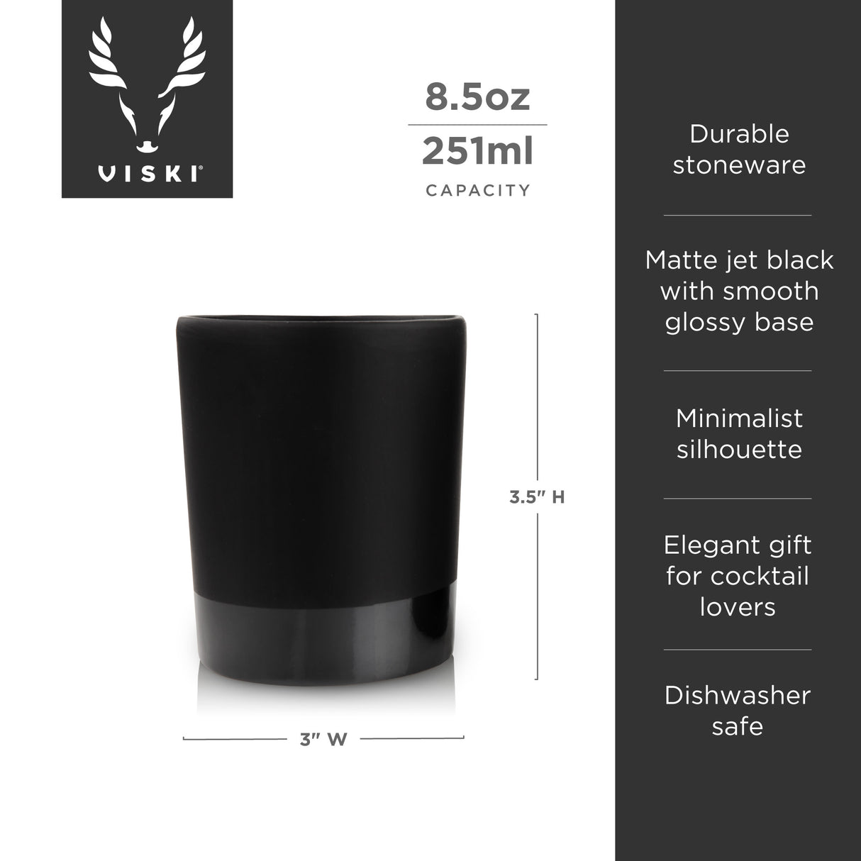 Stoneware dof tumblers in black viski®