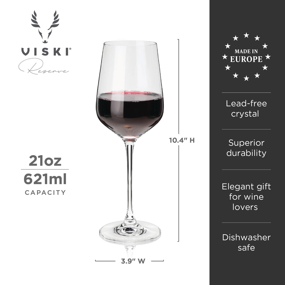 Reserve inez crystal bordeaux glasses viski®