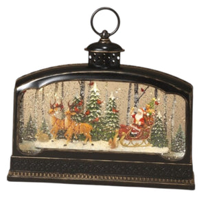 Santa On Sleigh Musical Lighted Water Globe
