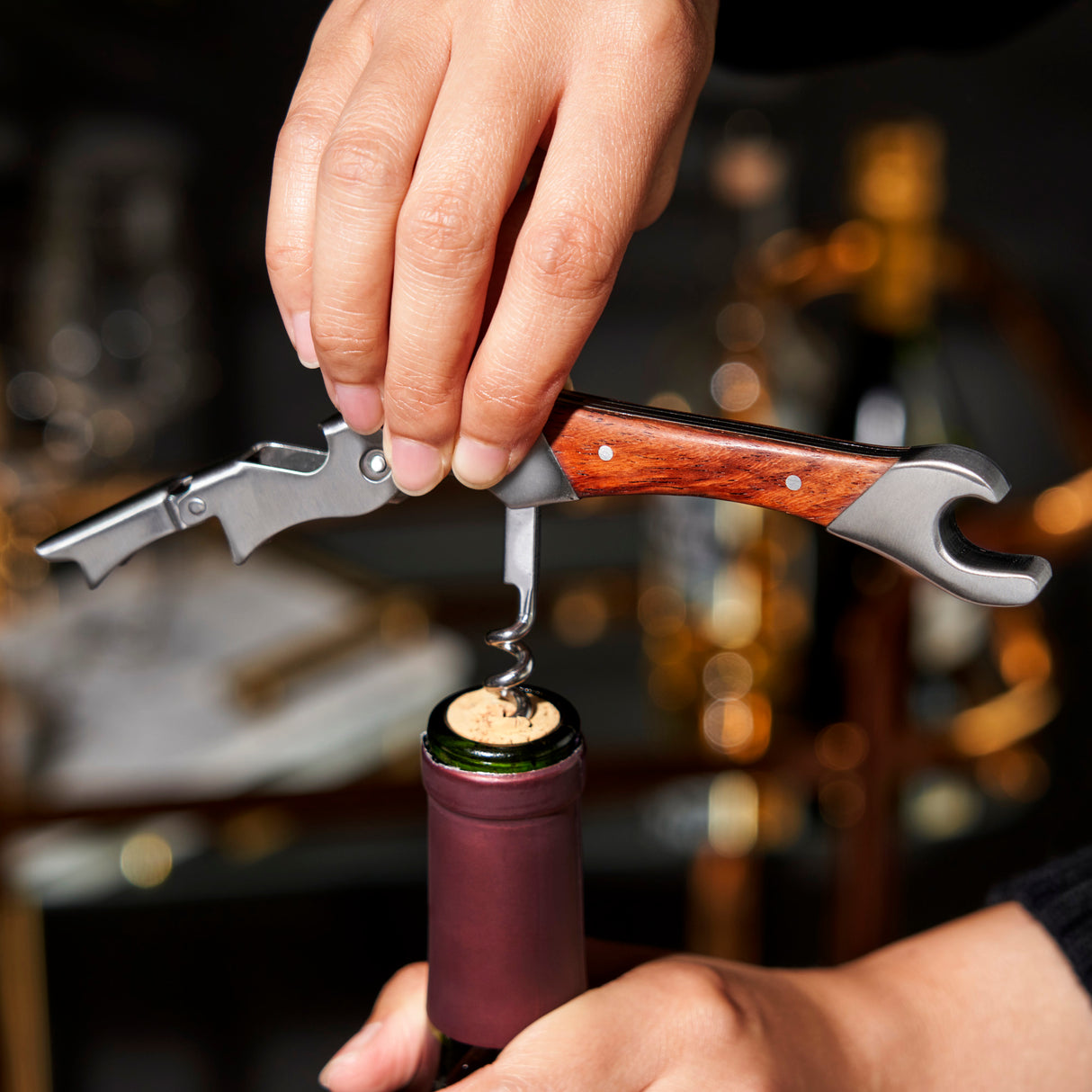Admiral™ double opener corkscrew in stainless steel viski®